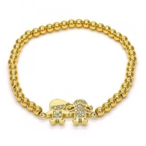 Gold Layered Bracelet with Micro Pave Golden Tone